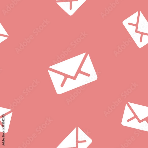 Obraz Email message seamless pattern on red background mail document letter correspondence
