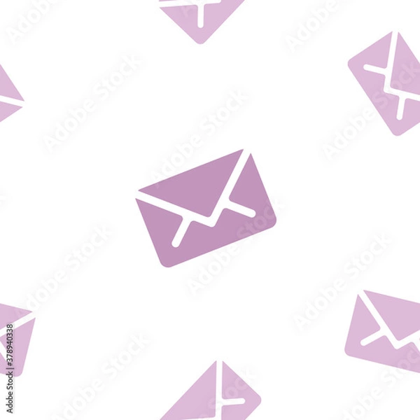 Obraz Email message seamless purple pattern on white background mail document letter correspondence