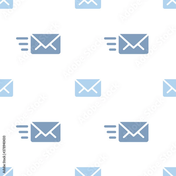 Obraz Email sending message seamless blue on white pattern background mail document message correspondence