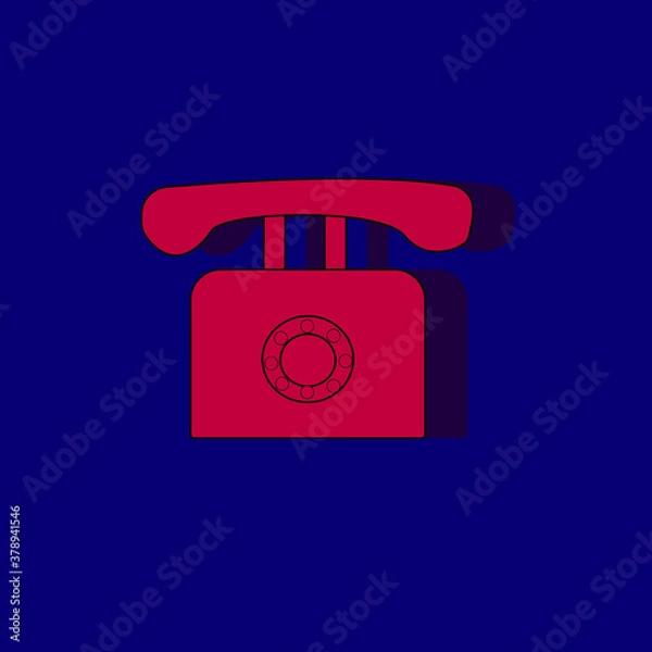 Obraz web icon phone number on a blue background for the interface