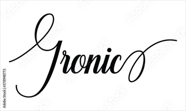 Fototapeta Ironic Script Calligraphy  Black text Cursive Typography words and phrase isolated on the White background 