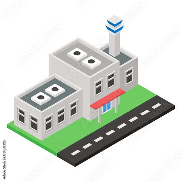 Obraz 
Design of airport, air field in editable isometric style 
