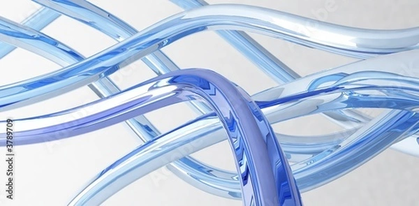 Obraz gebogene stäbe blau