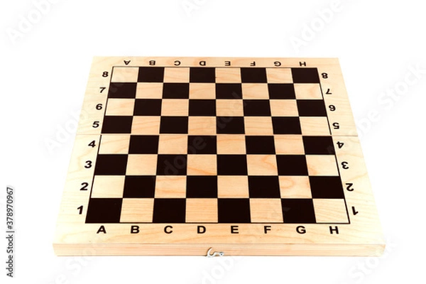 Fototapeta empty chessboard on white background