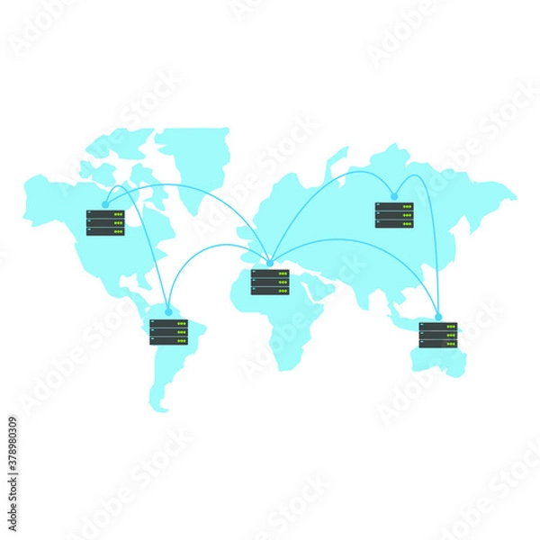 Fototapeta Location of computer server for providing cloud service or web application.