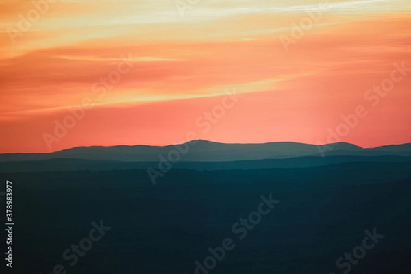 Fototapeta Beautiful sunset of a summer afternoon in the mountains