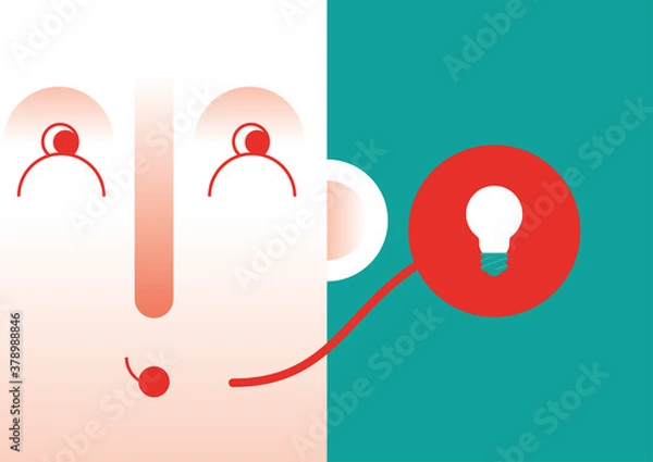 Obraz Businessman telling an idea. Flat vector illustration.