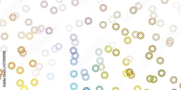 Obraz Light blue, yellow vector background with bubbles.