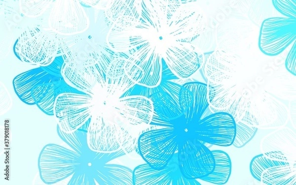 Fototapeta Light BLUE vector abstract backdrop with flowers