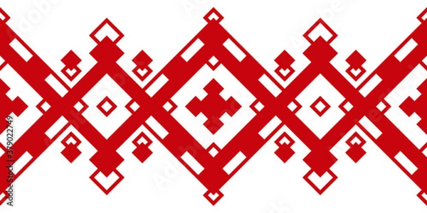 Obraz slavic ethnic red ornament for decoration