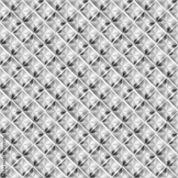 Fototapeta Simple, smooth surface, black and white color tone, seamless argyle shapes background.