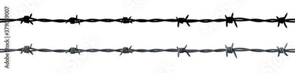 Obraz Barbed wire seamless vector illustration