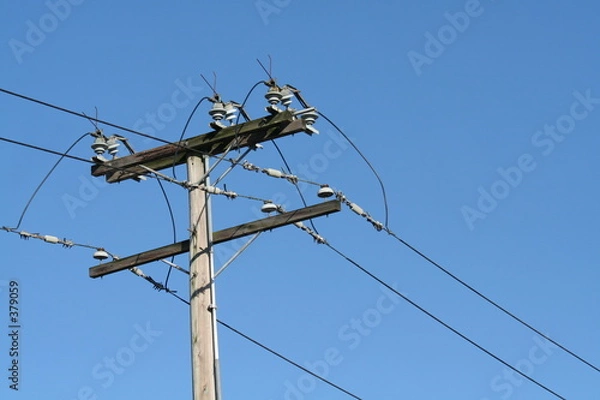 Fototapeta pole and powerline