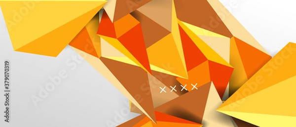 Fototapeta 3d low poly abstract shape background vector illustration