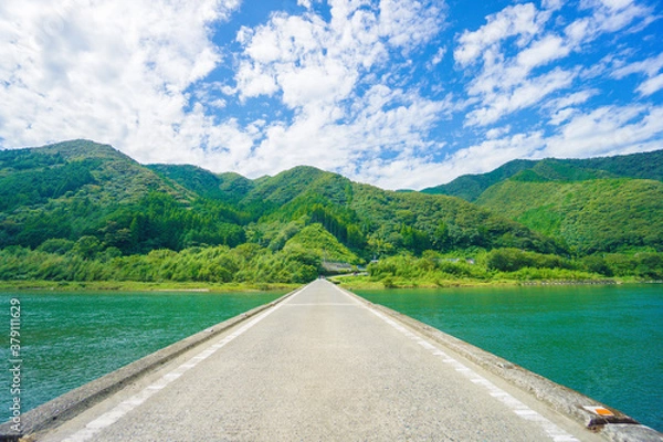 Fototapeta 清流仁淀川にかかる沈下橋