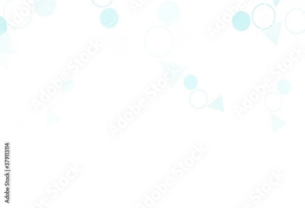 Fototapeta Light Green vector background with triangles, circles.