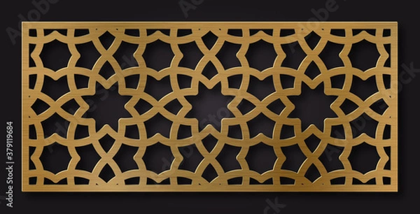 Obraz Laser Cutting Template. Decorative Grille. Oriental geometric pattern.