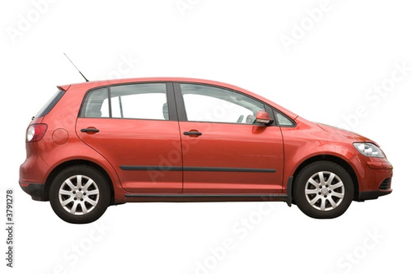 Fototapeta Hatchback car isolated on a white background