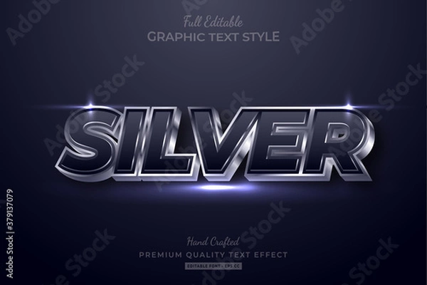 Fototapeta Silver Editable Text Style Effect Premium