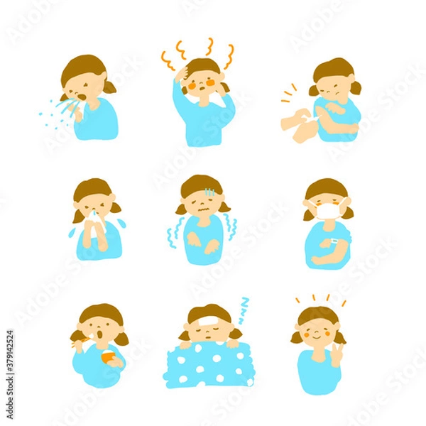 Obraz  コロナ対策イラスト　200920 hanadaruma 