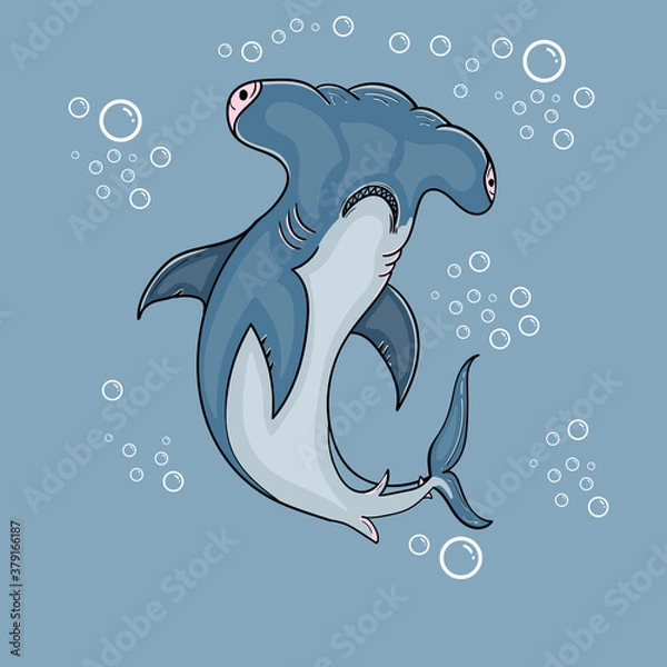 Obraz hammerhead shark vector illustration