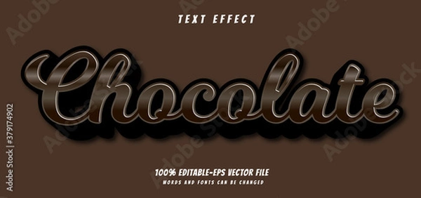 Fototapeta chocolate text effect editable vector file text design vector
