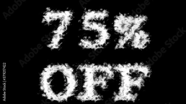 Fototapeta 75% Off cloud text effect black isolated background. animated text effect with high visual impact. letter and text effect. 