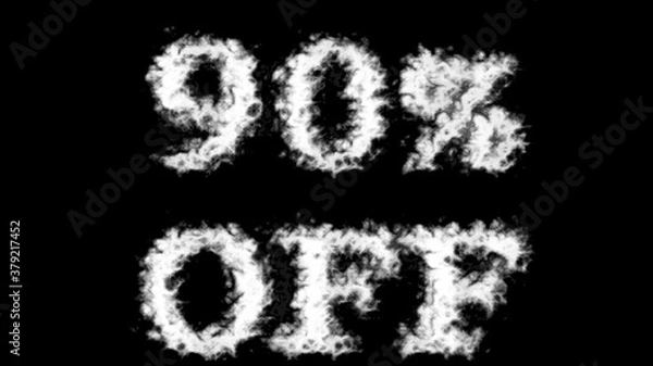 Fototapeta 90% Off cloud text effect black isolated background. animated text effect with high visual impact. letter and text effect. 