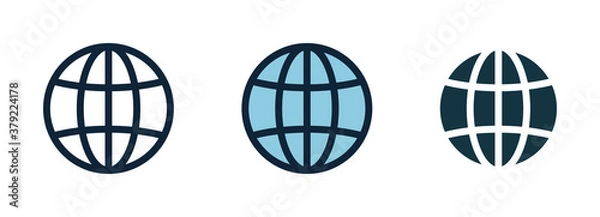 Fototapeta Globe, planet icon set. Internet, global sphere