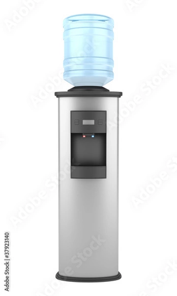 Obraz modern metallic water cooler isolated on white background