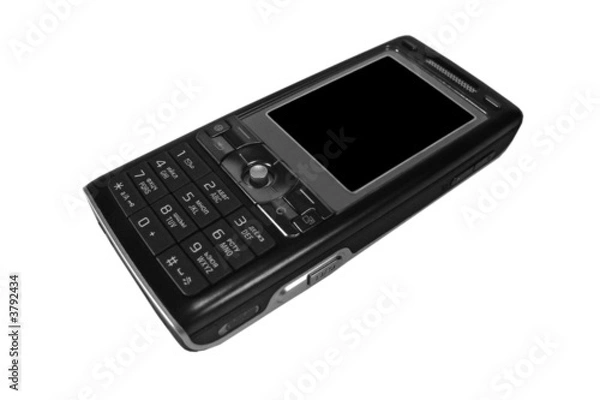 Obraz Black smartphone. Isolated on white.