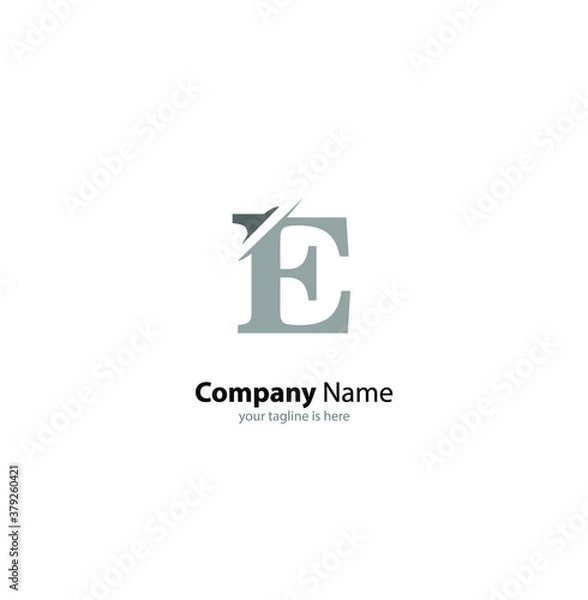 Fototapeta the simple modern logo of letter e with white background