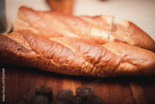 Obraz Bread and dessert placed in the coffee cafe