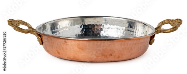 Obraz Copper cooking pan isolated on white background