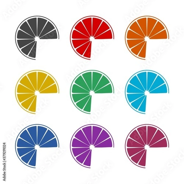 Fototapeta Lemon logo design icon, color set