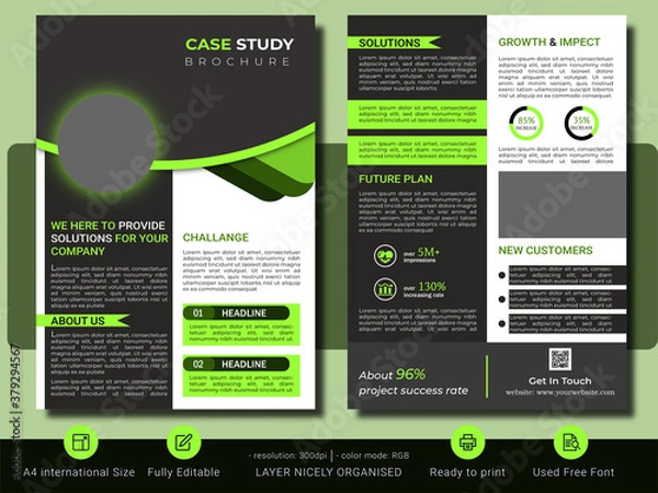 Obraz Case study business brochure template A4 size
