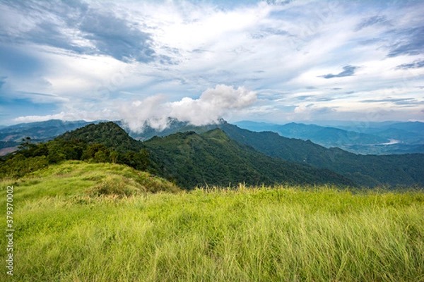 Fototapeta Landscape Mountain at  Phu Chi Fa in Chiang Rai,T hailand.