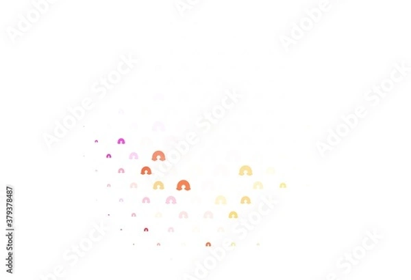 Fototapeta Light Pink, Yellow vector backdrop with rainbows, clouds.