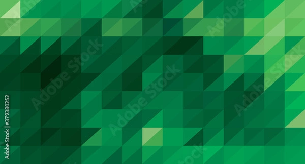 Fototapeta Geometric Pattern Of Triangles In Green Tones