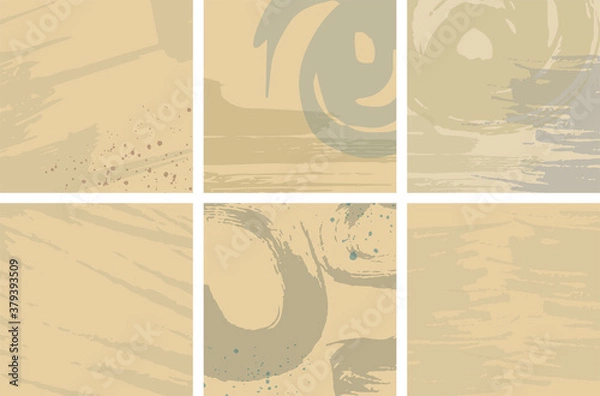 Fototapeta Vector background. Template, modern steampunk design. Graphic illustration. Yellow and grey abstract textured background with shapes, spot and stroke for poster, stationery, banner