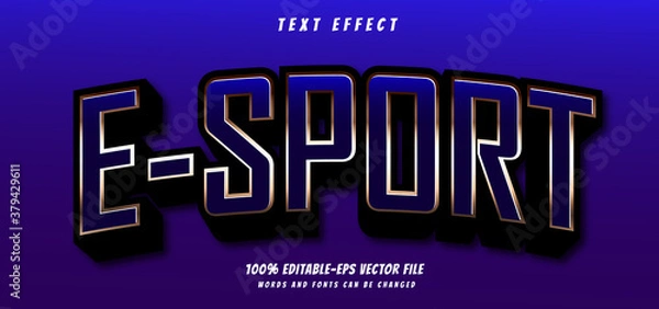 Fototapeta e-sport text effect editable vector file text design vector
