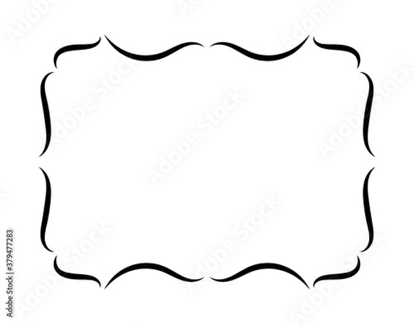 Fototapeta Curly Line Border Frame, Vector Illustration Background