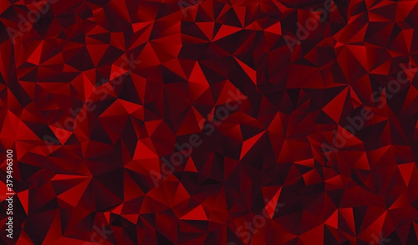 Fototapeta Red polygonal background. Red triangle background. Vector illustration.