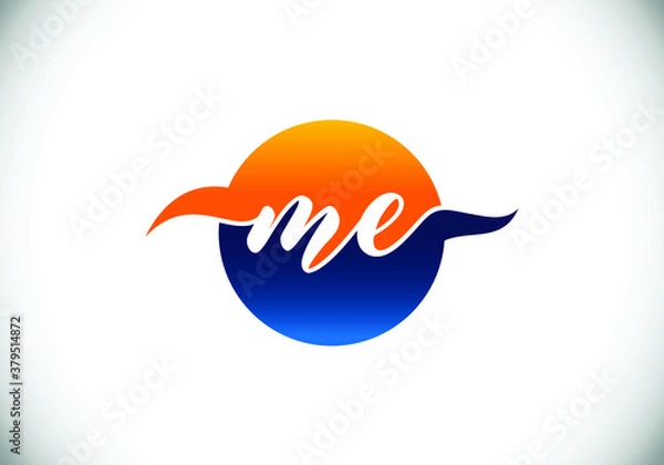 Obraz Initial Monogram Letter M E Logo Design Vector Template. M E Letter Logo Design

