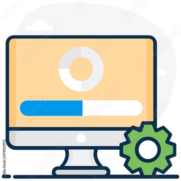 Obraz 
A trendy vector of installation failed, gear with software 
