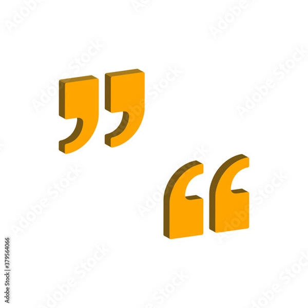 Fototapeta Double commas.Vector isometric and 3D view.	