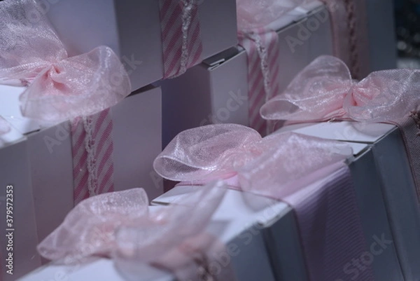 Fototapeta Cajas de regalos para mesa de regalo VX años

