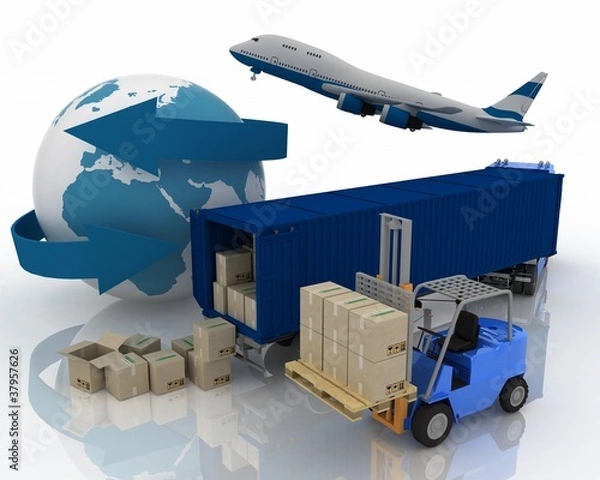 Fototapeta types of transport of transporting are loads.