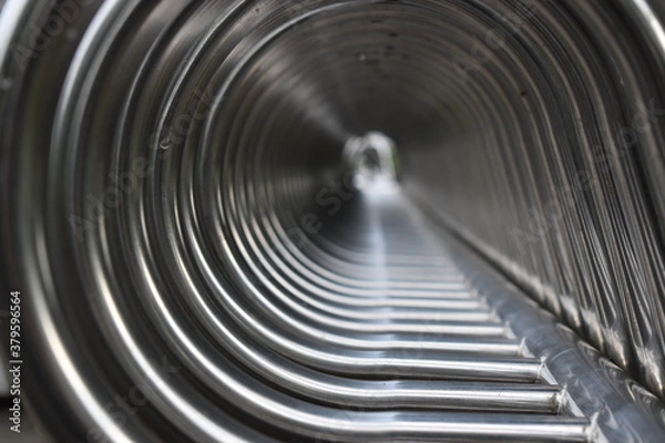 Obraz  Metal spiral background. Inside view.