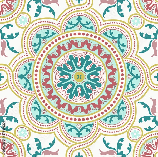 Obraz Mandala african vintage abstract antique pattern. Vector illustration. pattern can be used for ceramic tile, wallpaper, linoleum, textile, web page background.